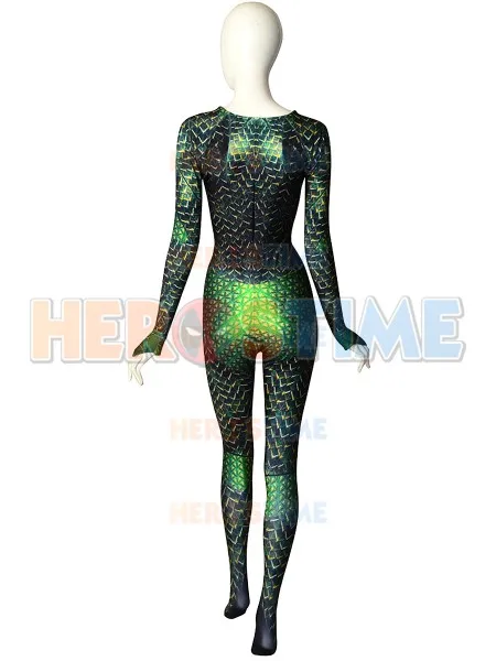 Mera Аквамен костюм 3D печати спандекс супергероя для женщин на Хэллоуин