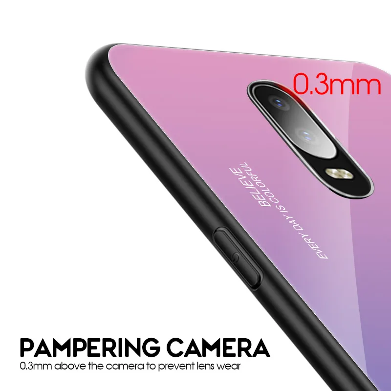 Gradient Tempered Glass Phone Case For OPPO F11 Pro R17 Find X R15X R19 K1 Silicone TPU Frame Hard Cover |