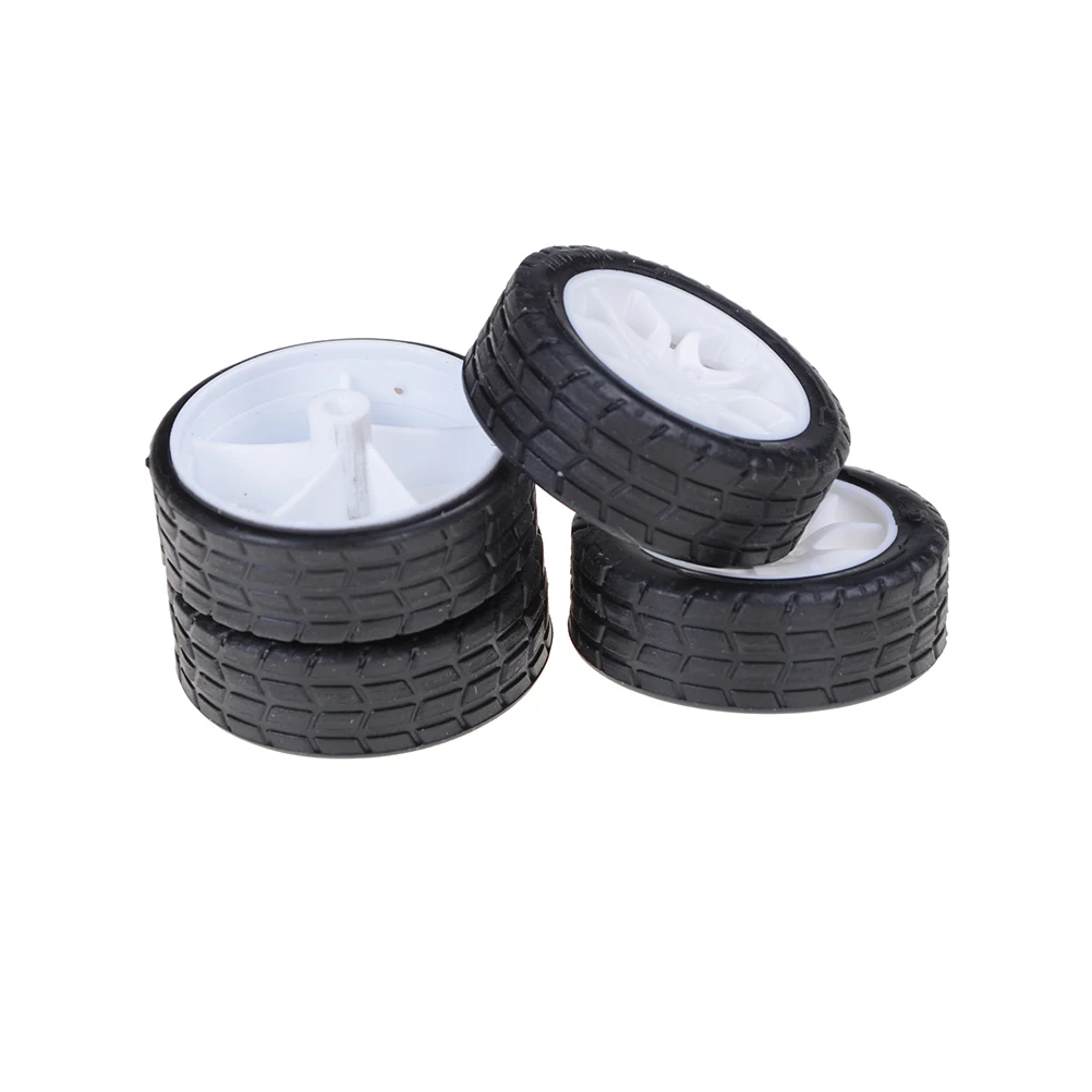 

4pcs DIY Hollow Wheels Model Toy mini Rubber Car Tire Toy Accessories 20*8*1.9mm