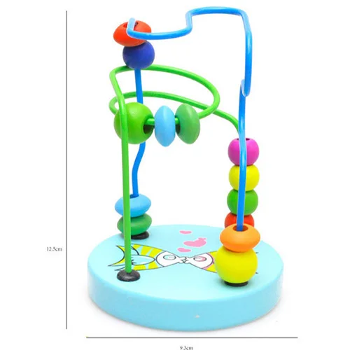 Детская красочная деревянная мини головоломка с бусинами развивающая игрушка