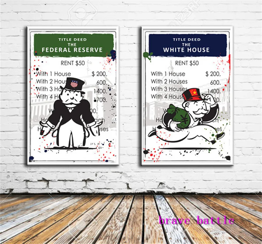 Alec Монополия Холст Картина гостиная домашний декор Современная роспись маслом |