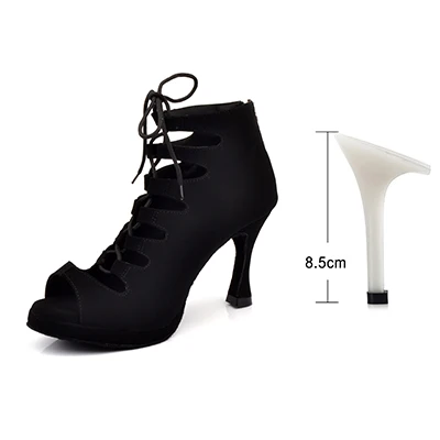 Black 8.5cm Ladingwu/новые женские туфли для латинских танцев; бальные туфли на платформе для танго; женские удобные фланелевые туфли для танцев; Цвет Черный; 9 см; Куба - Цвет: Black 8.5cm