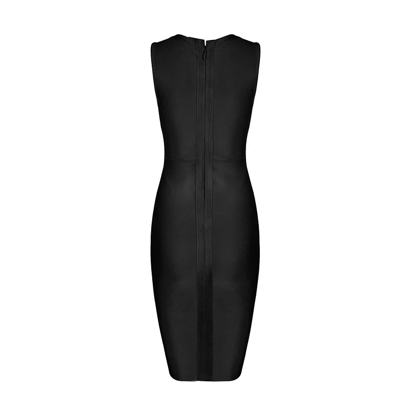 2017 Vestidos Женщины выдалбливают рукавов бежевые черные V шеи Коктейль бинты Лето