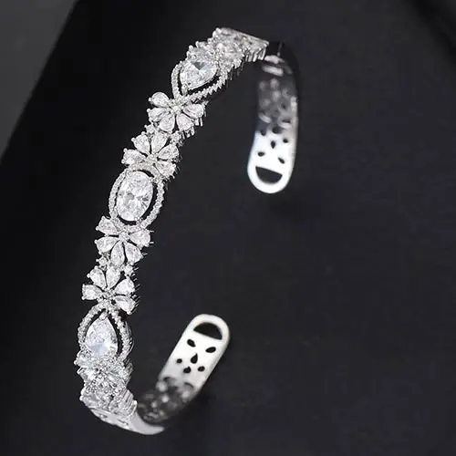 H126 Silver GODKI, модный роскошный Штабелируемый браслет, манжета для женщин, для свадьбы, полный кубический циркон, Кристалл CZ, Дубай, серебряный браслет, вечерние ювелирные изделия - Окраска металла: H126 Silver