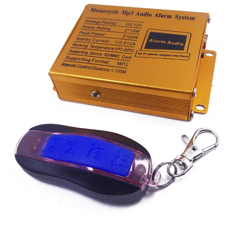 Мотоцикл MP3 аудио сигнал тревоги Системы Динамик звук DC12V SD MMC TF USB лодки Музыка
