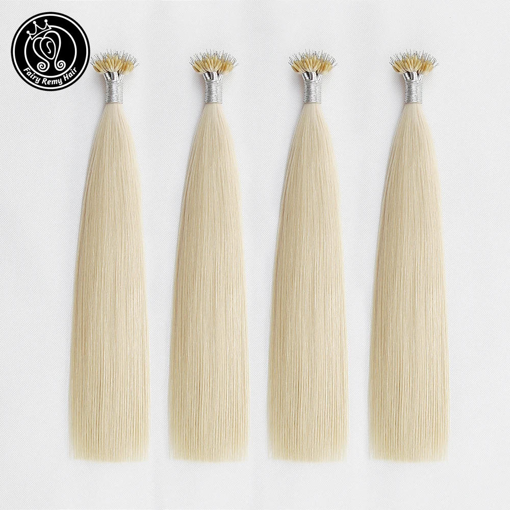 Сказочные волосы remy, 0,8 г/локон, настоящие человеческие волосы Remy с нано-наконечниками для наращивания, платиновый блонд#60, двойные нарисованные волосы с микро нано-кольцом на капсуле