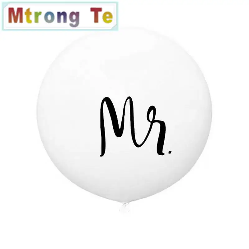 1 шт. 36 дюймов гигантский белый Mr Mrs толстые латексные шары, гелий надувной шар для Валентина девичник вечеринка Свадьба украшения