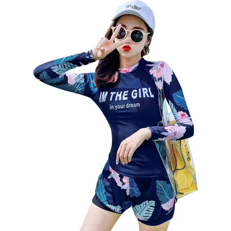 Купальные костюмы без завязок с длинными рукавами из двух частей женский