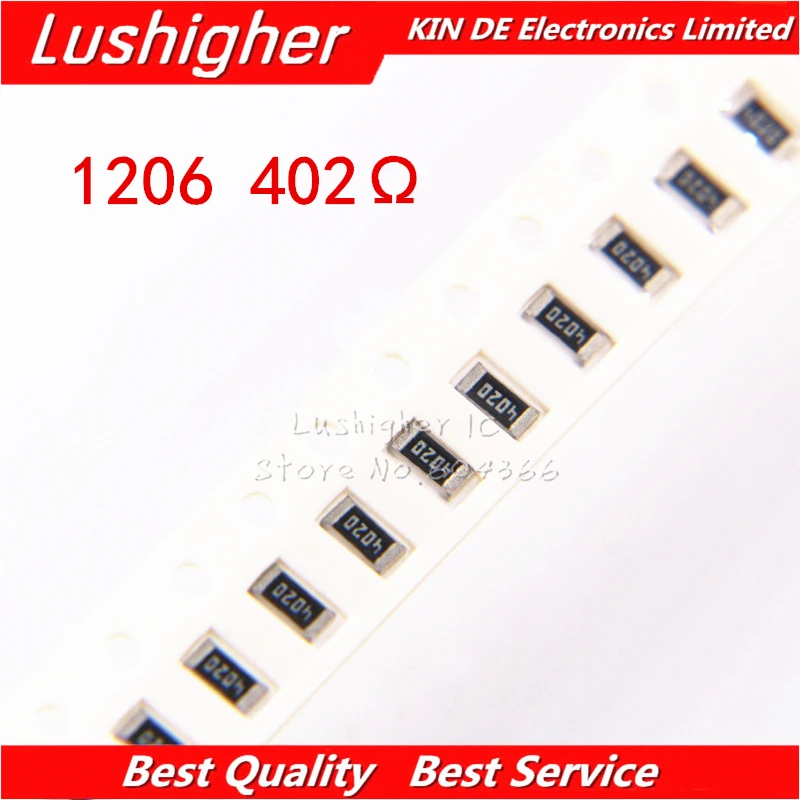 100 шт. SMD резистор 1206 1% Ом 402 402R 4020 Ом|Резисторы| |