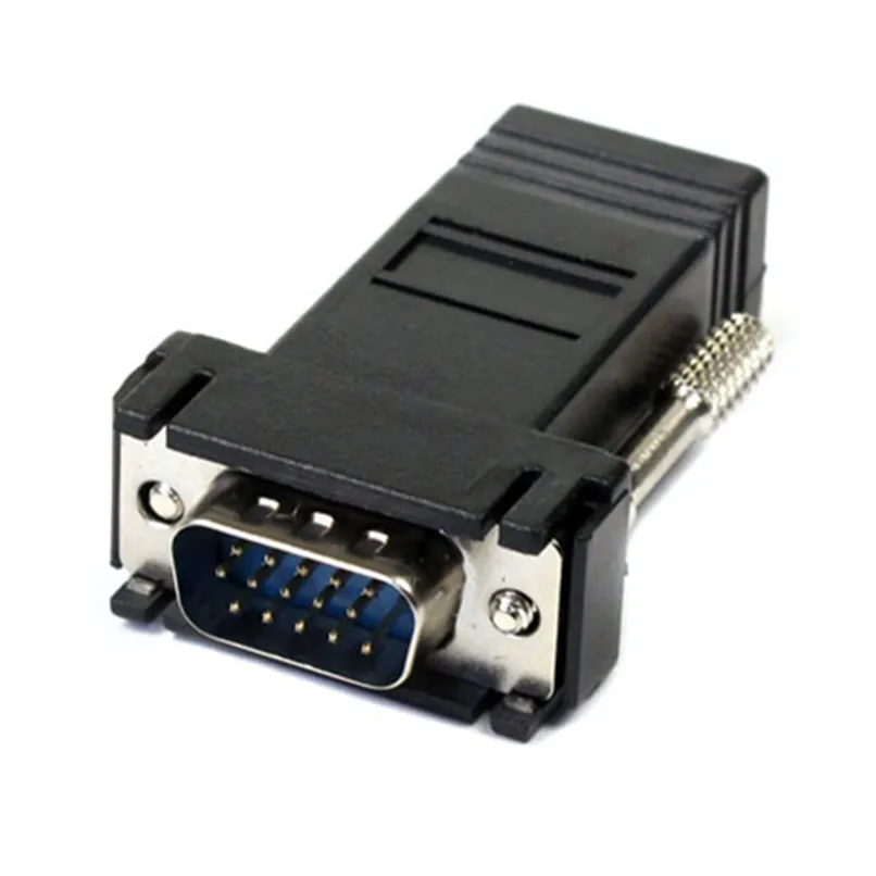 2019 Универсальный VGA удлинитель штекер к локальной сети Cat5 Cat5e RJ45 Ethernet Женский
