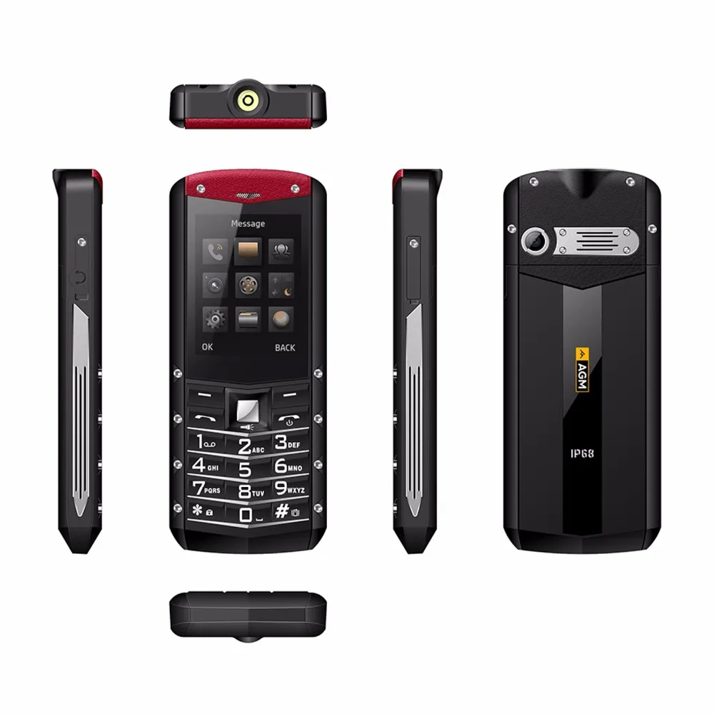 AGM M2 IP68 водонепроницаемый ударопрочный открытый мобильный телефон 2," Bluetooth FM радио русская клавиатура две sim-карты мобильный телефон
