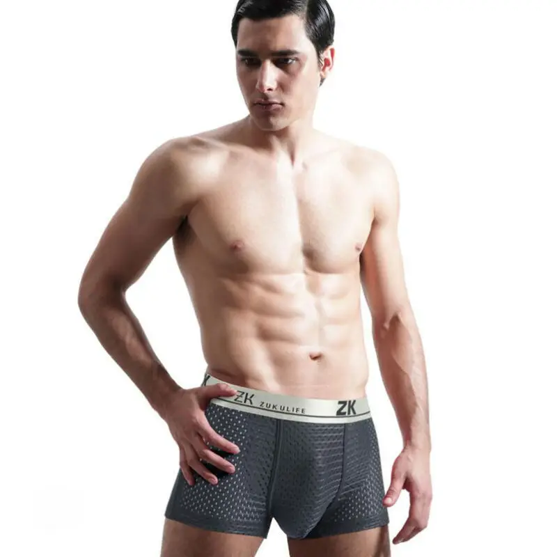 Женское нижнее белье сетчатые шелковые мужские боксеры дышащие шорты-боксеры