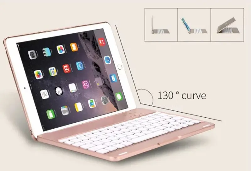 Для iPad Pro 10,5 защитный чехол 7 цветов Светодиодная подсветка Беспроводная Bluetooth клавиатура чехол для IPad Air 1 2 крышка Капа+ подарок