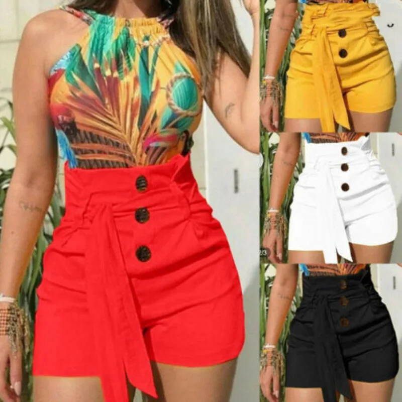 Горячая Распродажа летние женские повседневные шорты плавки с высокой талией