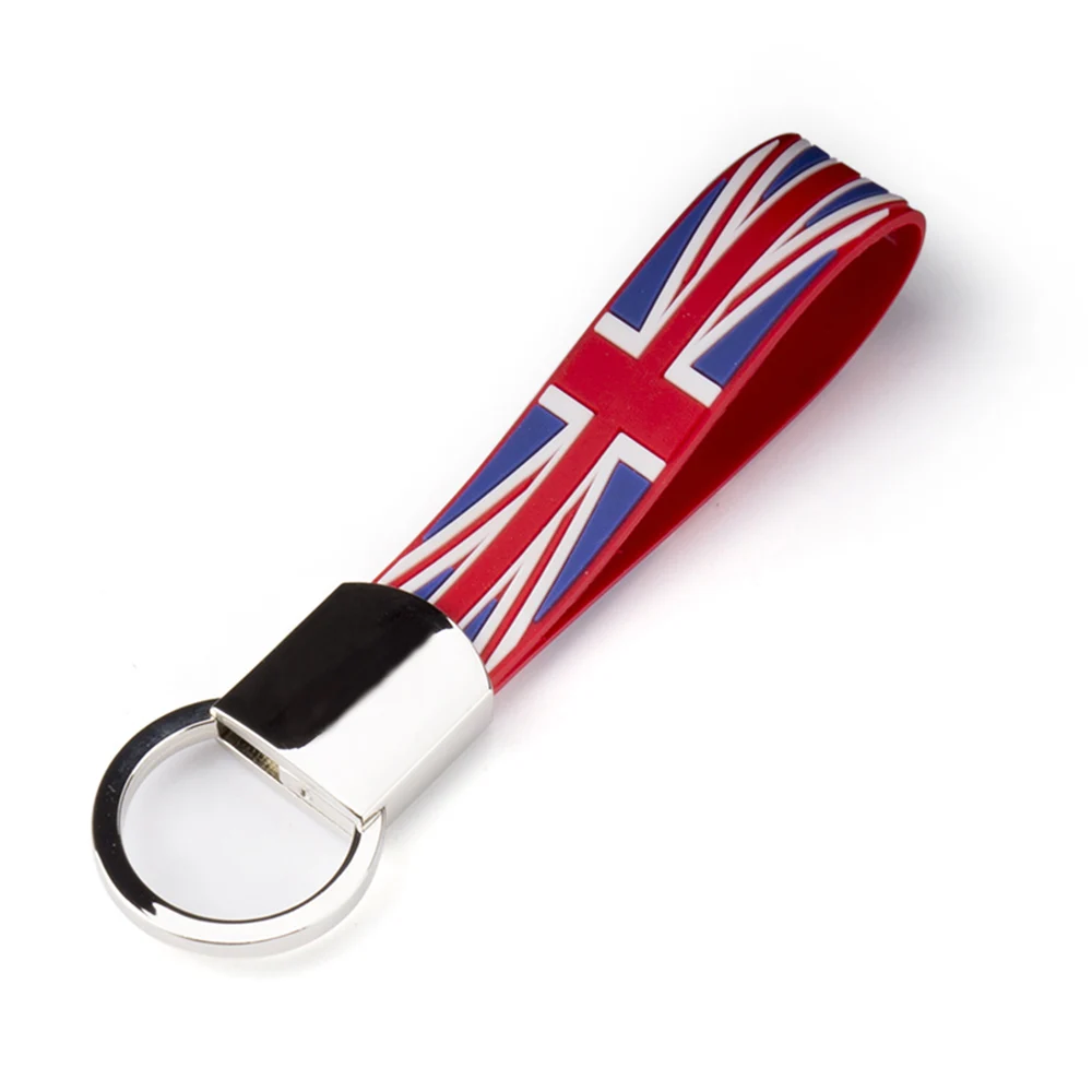 Red Union Jack Автомобильный брелок Юнион Джек, брелок для ключей, держатель для Mini Cooper JCW One F54 F55 F56 F60 R55 R56 R60 земляк, аксессуары - Название цвета: Red Union Jack