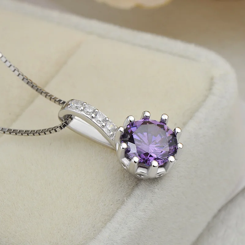 Ожерелье из стерлингового серебра классический кулон свадебные ювелирные