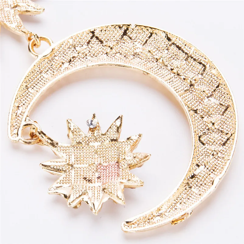 Женские серьги гвоздики золотистого цвета Луна ADOLPH ювелирные изделия