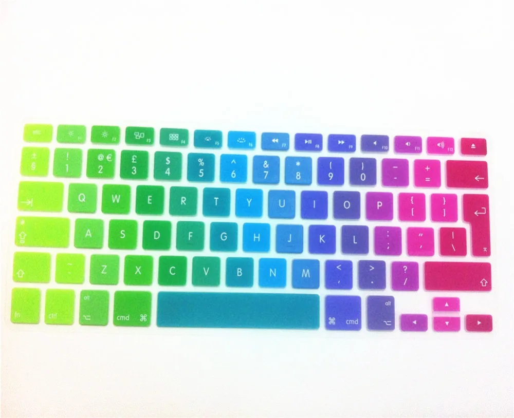 Радужная Силиконовая Защитная Наклейка на клавиатуру для Macbook Air Pro 13 15 17 дюймов |