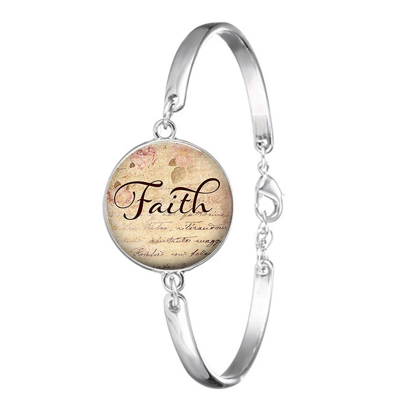 Браслет Hakuna Matata Faith Hope Christian Quote вдохновляющая бижутерия со стеклянными кабошонами буддизм художественные женские браслеты модный подарок
