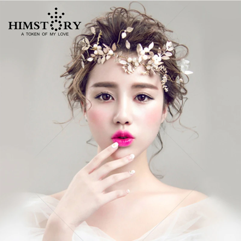 HIMSTORY Шарм ручной работы Цветочная фотожемчужина свадебный обруч для волос с