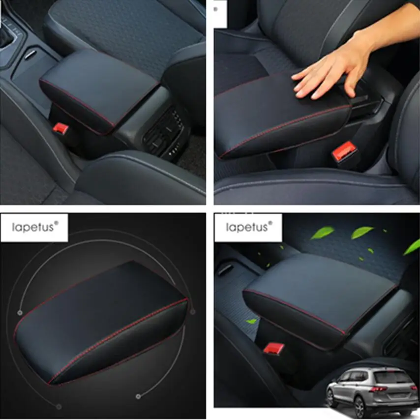 

Lapetus Accessories For Volkswagen VW Tiguan MK2 2016 - 2022 Center Console Seat Armrest Box Protect Pad Mat Molding Cover Kit