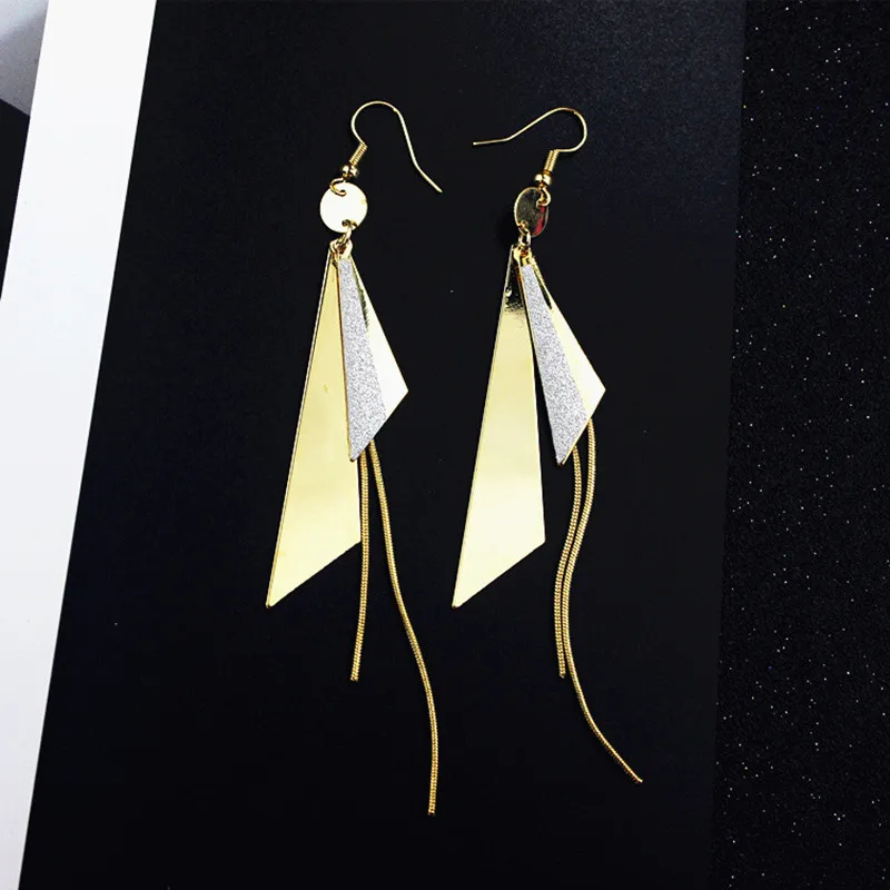 2018 корейский стиль Геометрическая блесток кисточкой мотаться серьги для Для