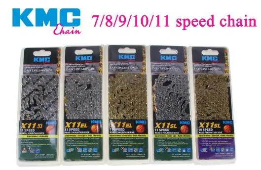 KMC X8 X9 X9sl X10 X10sl X11SL Катена Della 9 S 10 11 Oro за MTB/дорожный велосипед способный