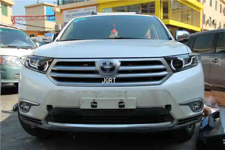 2 шт. светодиодный фонарь для Toyota Highlander 2013 Автомобильный светодиодный фонарь с двойными ксеноновыми линзами автомобильные аксессуары дневные ходовые огни противотуманные фары