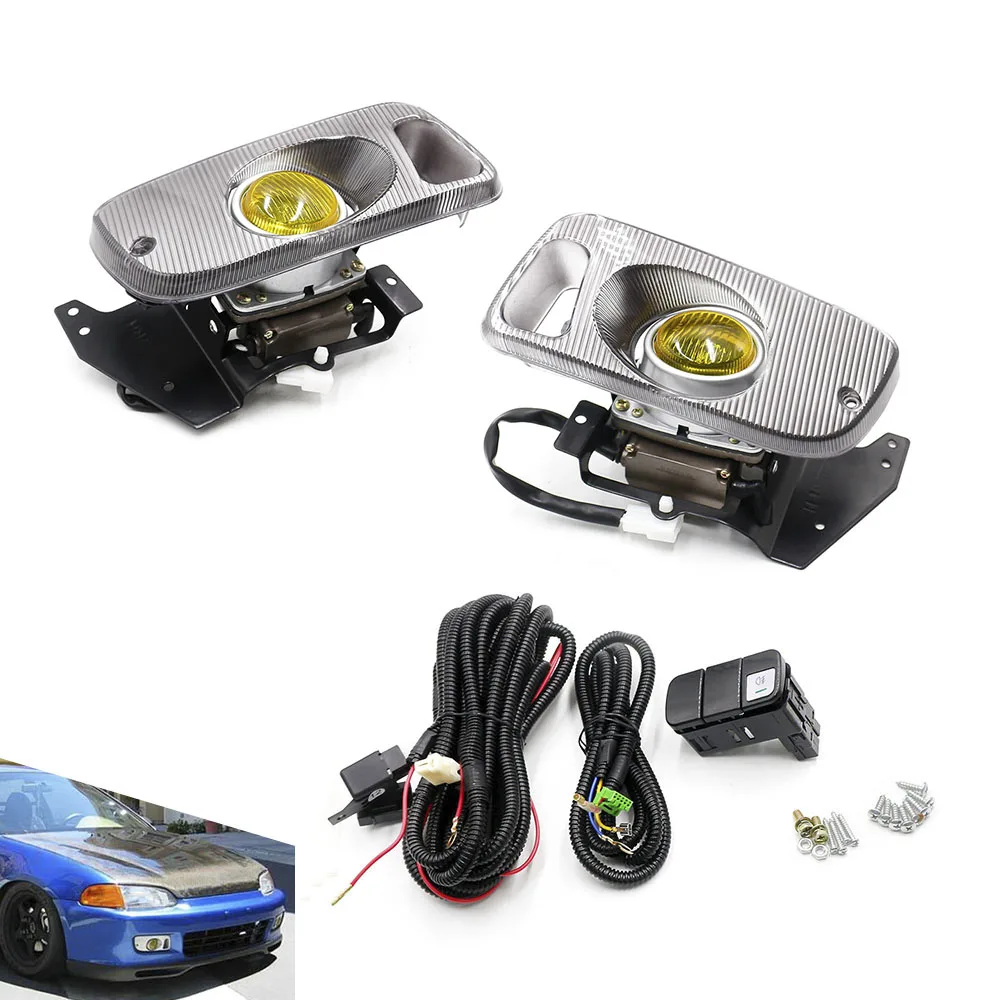 Черный желтый прозрачный туман светильник s для Honda Civic 92 95 2/3DR например автомобиля