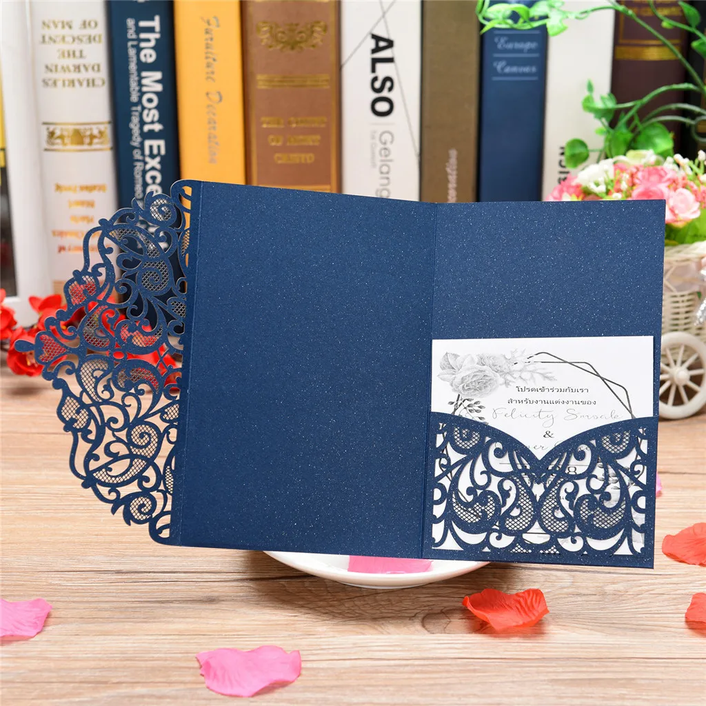 Европейское ажурное Свадебное приглашение креативная пригласительная открытка