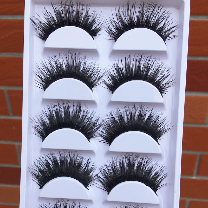 New Brown Black Cross False Eyelashes Soft Curl Exaggerated Stage Thick Eye Lashes Fashion Ball Makeup Fake 5 pairs | Красота и