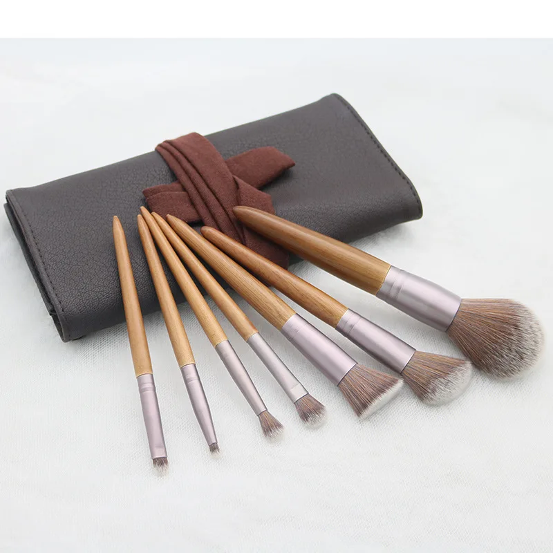 7 шт. кисти для макияжа PU сумка макияж порошок бровей Фонд Blush косметические