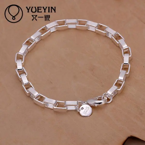 Посеребренный браслет для женщин мужчин влюбленных унисекс серебряные