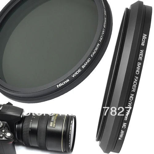 1pcs Nicna Fader ND Filter Adjustable from ND2 to ND400 62mm light gray filter free shipping and tracking | Электроника
