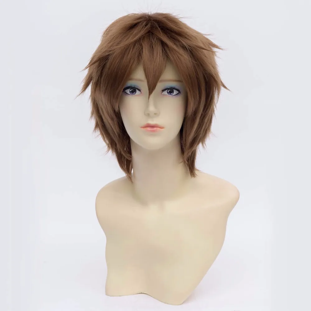 ECVTOP Anime HITMAN REBORN Cosplay wigs Sawada Tsunayoshi Brown 150g 12 inch Man/boy wig short |