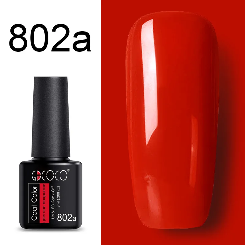 802a 86102 GDCOCO Новое поступление лучший лак гель года Soak Off светодио дный LED гель лаки для ногтей база пальто не протирать Топ Цвет гель лак Ногтей гель - Цвет: 802a