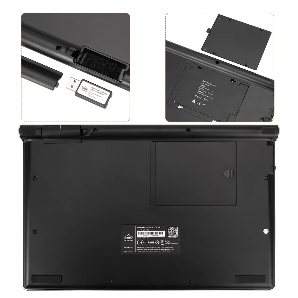 HUION DWH69 9 ''x 6&quot Беспроводной Графика цифровой Планшеты рисунок с 8 Экспресс