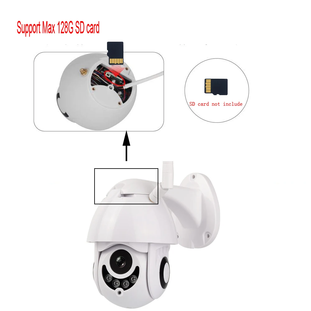 Беспроводная PTZ IP камера наружная wifi камера H.264+ 2.0MP Мини скоростная купольная CCTV Камера Безопасности s wifi 1080P Smart Home Surveilance