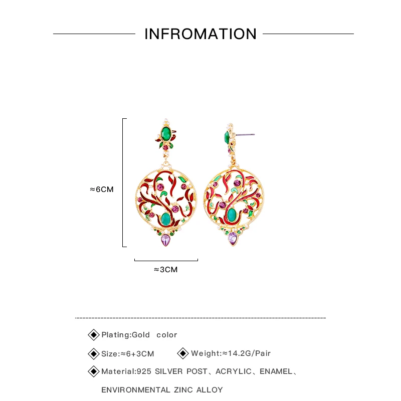 Новое поступление 2018 этнические красочные висячие серьги роскошные женские