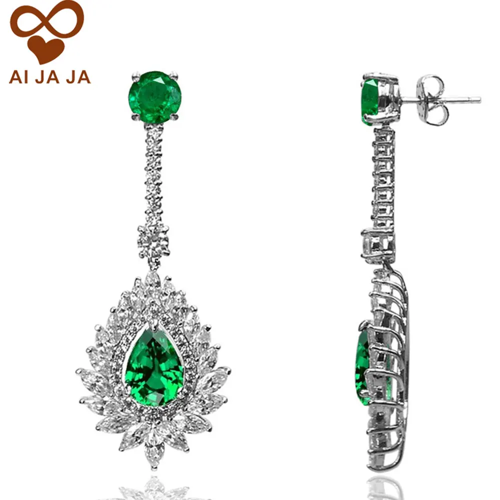 AIJAJA модные хрустальные снежные чешуйчатые висячие серьги Роскошные Bijoux