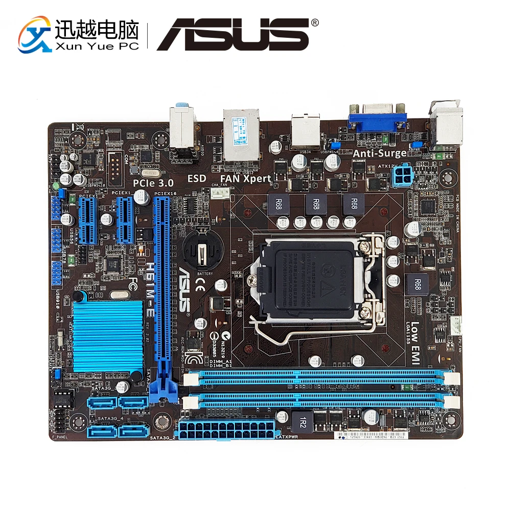 Asus H61M-E настольная материнская плата H61 розетка LGA 1155 Для Core i3 i5 i7 DDR3 16G SATA2 USB2.0 Micro ATX оригинальная б/у материнская плата