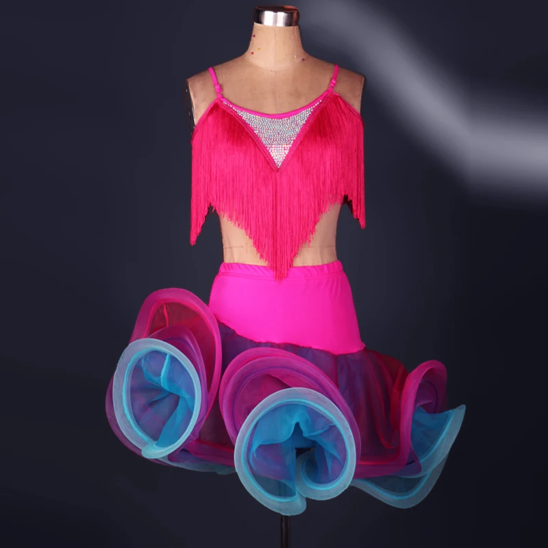 Профессиональный латинские танцы костюм для женщин платье танцев женские