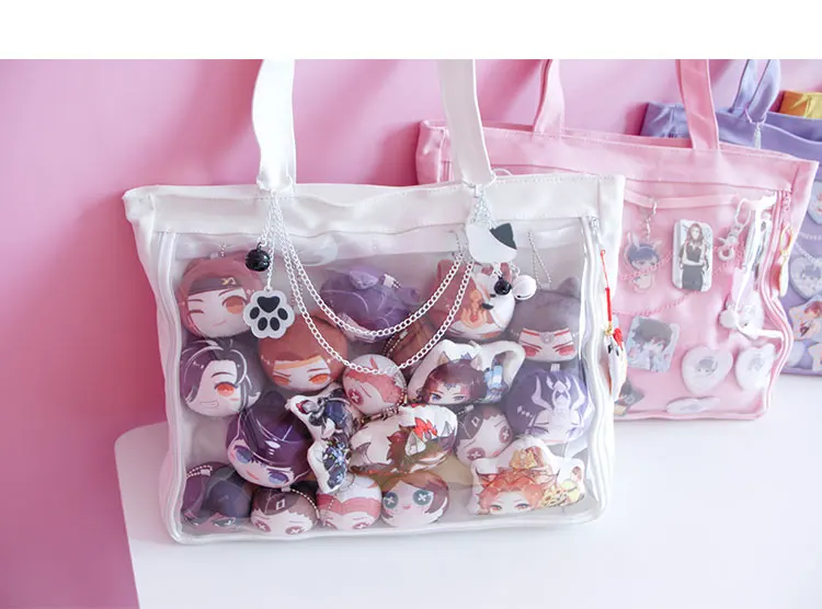 Transparent shoulder bag ita Bag Canvas Handbag Japanese for Dango Badge Show Only no decorates +Track | Тематическая одежда и