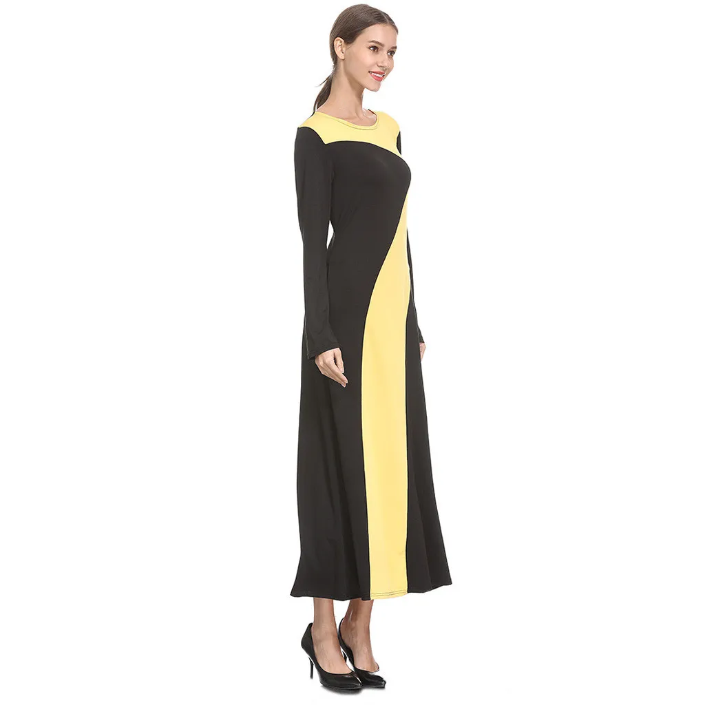 Новое модное мусульманское платье для женщин вязанное с длинным рукавом