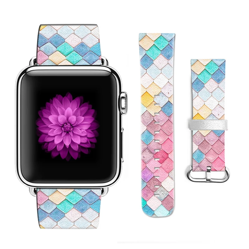 Дизайнерский цветной ромбовидный ремешок для Apple Watch 38 мм 40 мм 42 мм 44 мм ремешок для iWatch 1 2 3 4 ремешок подарок для IPhone чехол