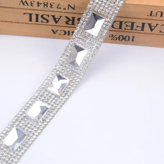 Стразы с кристаллами и стразами для горячей фиксации ширина 2 см сетчатая отделка