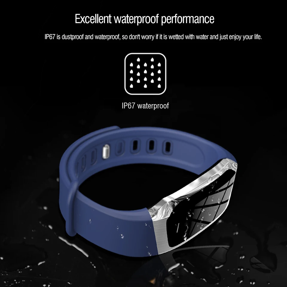 

E18 Smart Wristband Bluetooth Waterproof Activity Tracker with pressure measurement Blood Pressure Heart Rate Fitness Bracelet