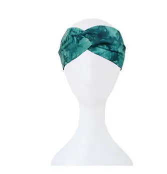 1 шт., эластичная повязка для волос с принтом «Tie Dye», женские аксессуары для волос, тюрбан, повязка на голову, повязка на голову, бандана
