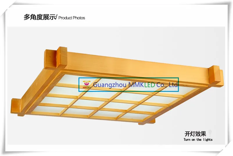 Деревянный светодиодный потолочный светильник в японском стиле ультратонкая