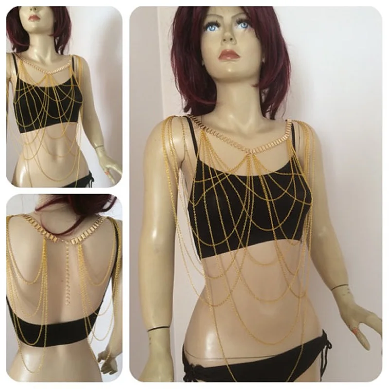 Женское Ожерелье длинное ожерелье из сплава с кисточками|chain body|beach body jewelrybody jewelry